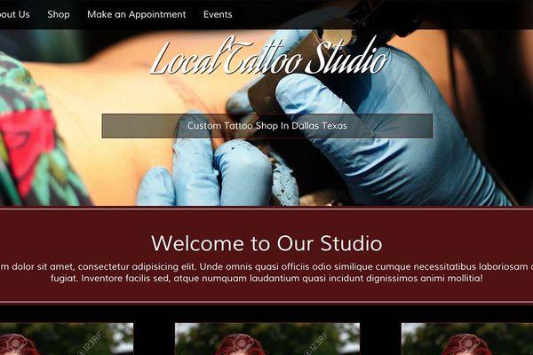 Custom web template for a tattoo shop. This is available.