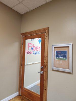 FiberLync Entrance at 331 N Madison Rd. Suite A