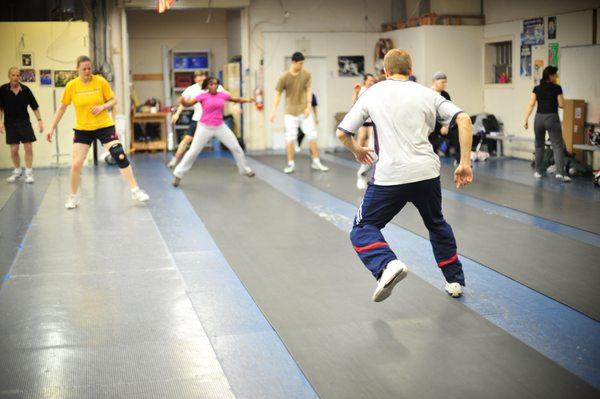 Footwork with Coach Robert Suchorski at DC Fencers Club.