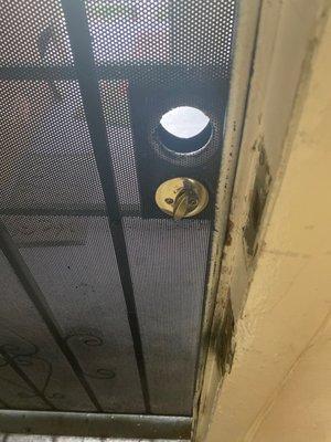 Knob off door after locksmith couldn't get door open