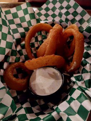 Beer battered onion rings. Still looking for ones we had at Baldy Lodge up in Mt. Baldy, Ca. but they were very good on their own!