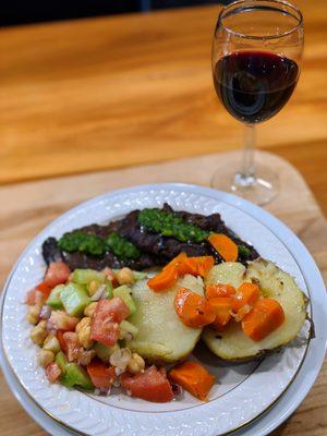 Churrasco (Skirt steak) with Chimichurri Sauce