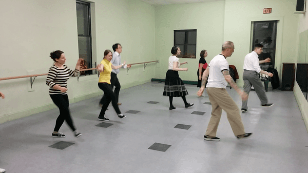 We usually do a solo jazz routine at the end of each class. This one - the Shim Sham - is very popular.