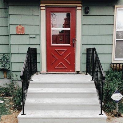 Completed pre-cast concrete steps