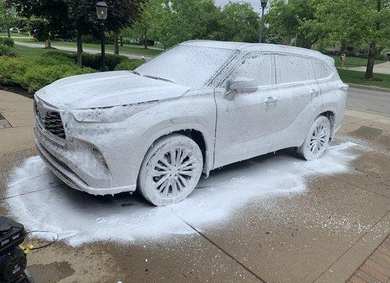 Don't Forget to Ask Us About Our Premium Exterior Wash! Pictured Is Our Foam Cannon We Use On Every Job.