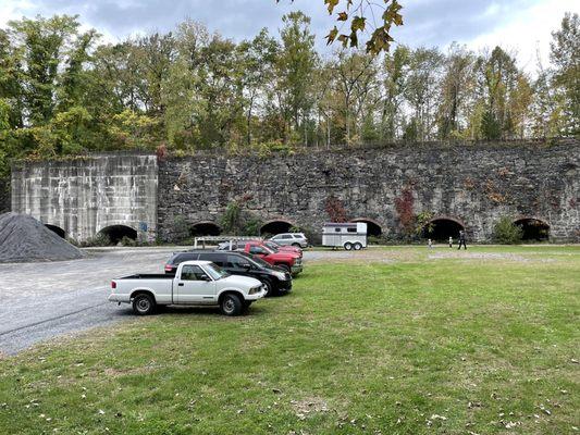 Parking for Wallkill Valley Rail Trail at 720 Binnewater Rd. in Rosendale, New York