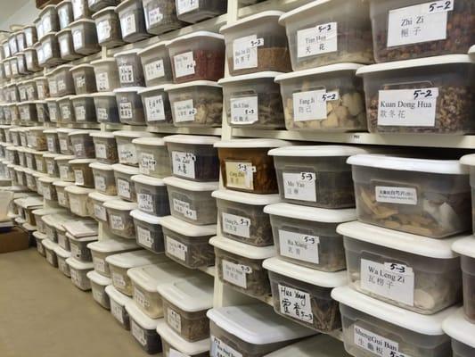 Some of the raw herbs in our pharmacy.