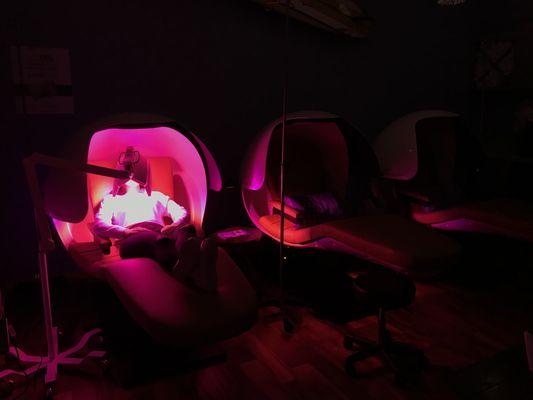 LightStim and energy pods. Bring your friends for this ultra relaxing treatment