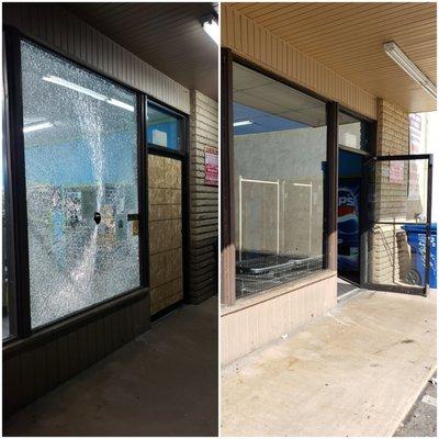 Storefront glass replacemen