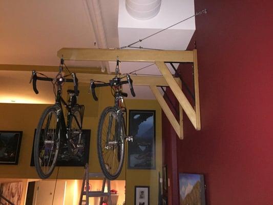 custom bike rack, designed, built and installed by xavier