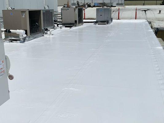 Flat, reflective roofing produces greater energy efficiency for your business. Ask about our TPO or PVC roofing options!