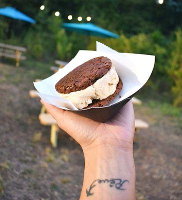 Double Chocolate cookies & Butter Almond Crunch ice cream