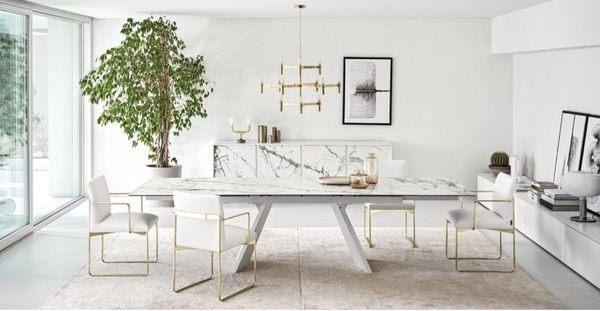 ICARO dining table with SECRET credenza