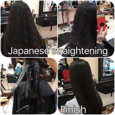 Japanese permanent straightening before and after