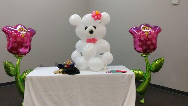 4ft Balloon Teddy Bear for a Baby Shower.