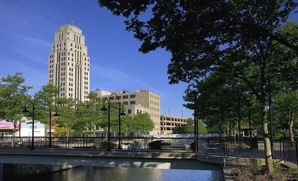 Battle Creek from the river near Clara's Restaurant