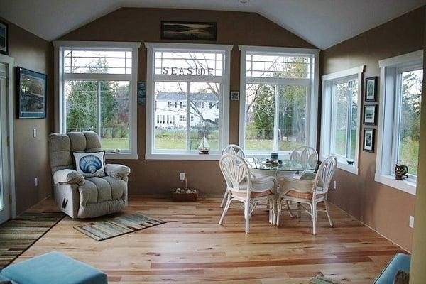 A beautiful hard maple floor we had installed.