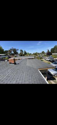 With final touches this roof had a nice finish. Change the pitch, so no water sits on this roof.