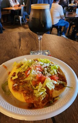 Brooke's Indian Taco with a 14 oz Marble Brewery Lab-spresso stout.