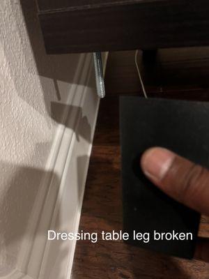 Leg broked for a display cupboard