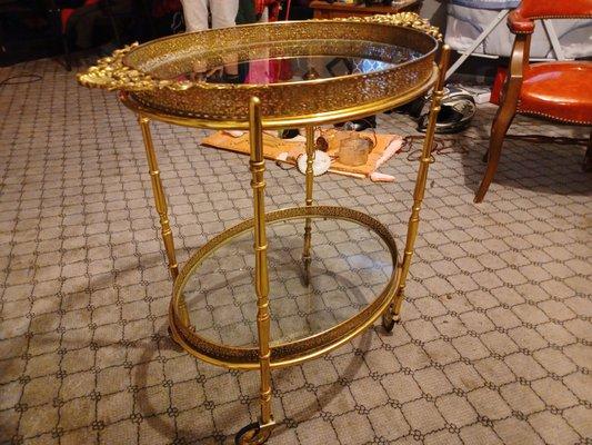 Brass 2 tier serving tray