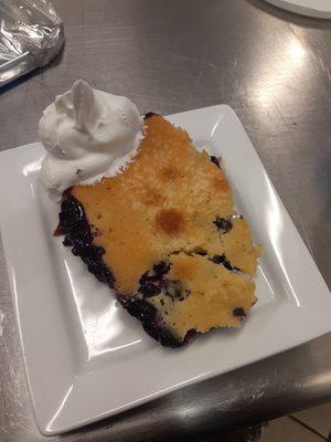 Blueberry Cobbler with whip cream