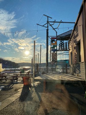 Outdoor area overlooking the Hudson River. It was too cold to go out there. But looks cool