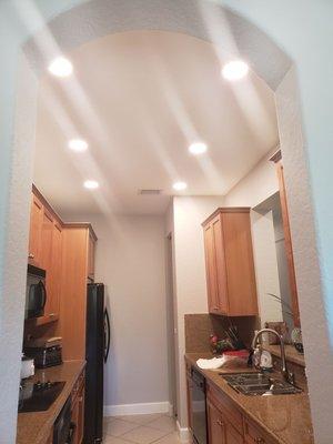 Kitchen ceiling lights.