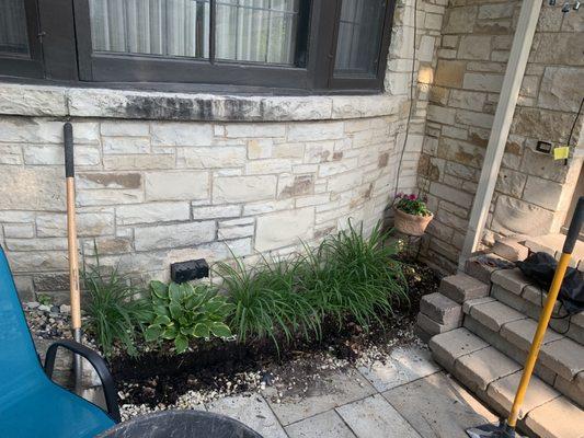 Planter wall and patio install