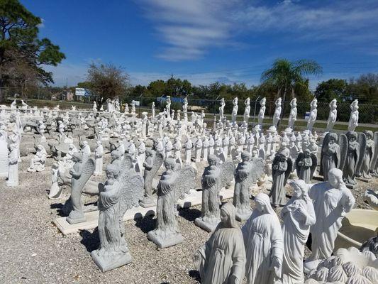 Rows of statuary to choose from