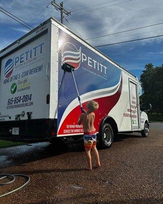 Petitt Heating & Cooling  services truck