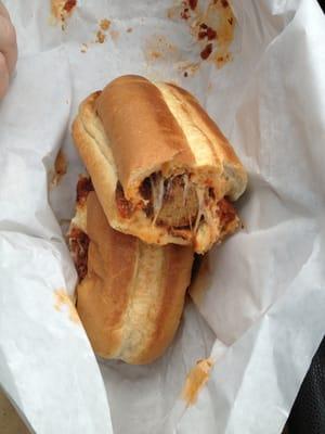 Meatball and cheese grinder