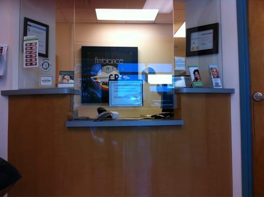 Front reception ( note teller like window)