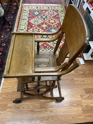 Antique high chair that converts to a rocking chair