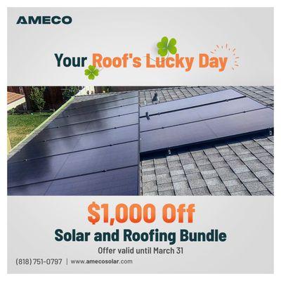 $1,000 off solar and roof bundle