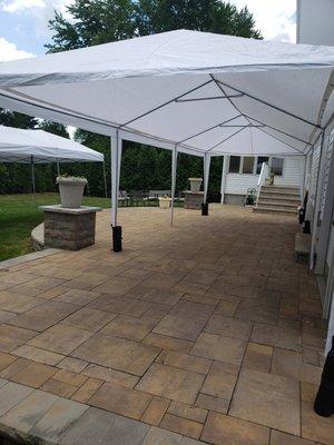 10x30 tent can also be installed on patio surfaces.