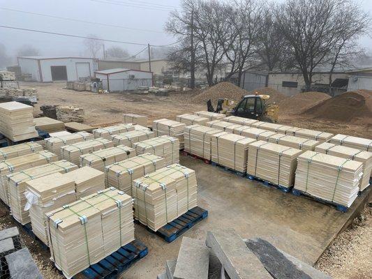 Cream limestone slabs 2'x2' and 2'x4'