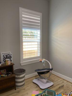 Shutter installation in nursery.