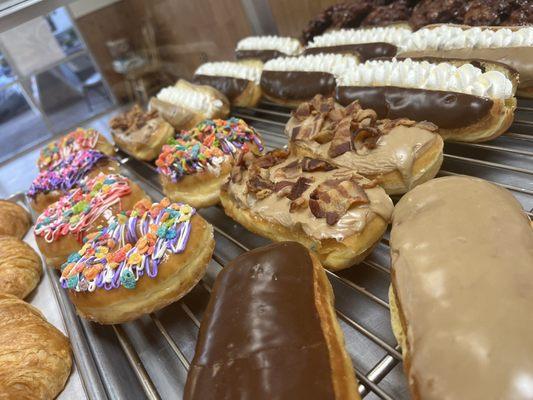 Donuts  Cake Donuts with Chocolate Chip Topping Rise Donuts Custard Bars Bow Tie Donuts