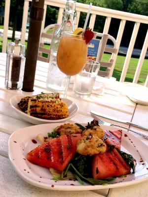 Grilled watermelon with fried ricotta. Charred Tijuana Corn. Delicious & must haves!!