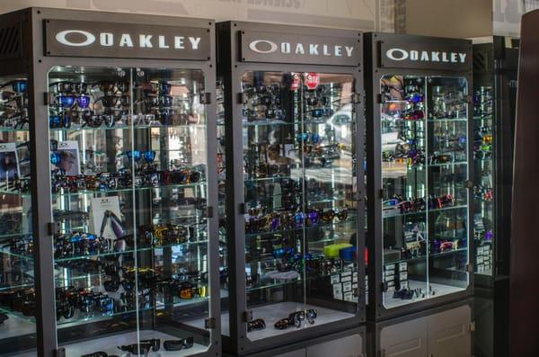 Our 3 Oakley displays always full of the latest releases and best sellers.