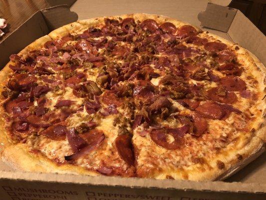 Meat lovers pizza