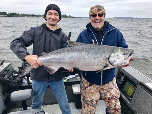 Father & son with a huge Chinook!!!