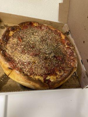 Chicago style with pepperoni