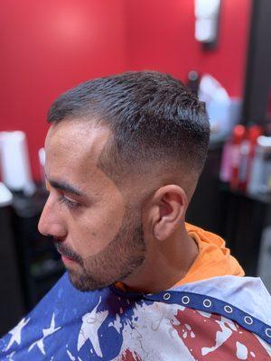 Mid fade along with the beard line up #barbershop#slcbarbershop#