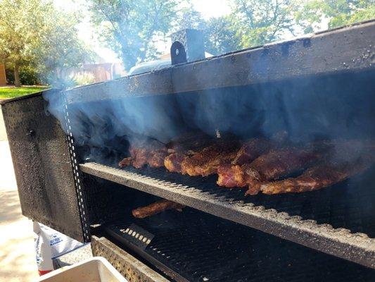 Smoking Rib Tips