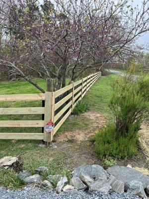 Four board fence install