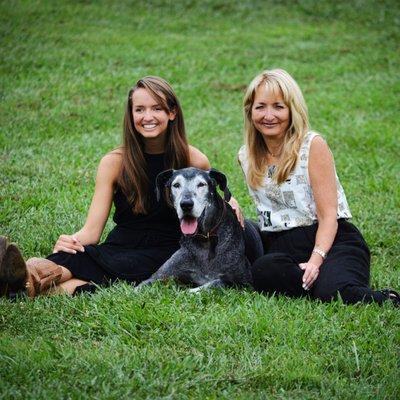 Claire and Gail with Dominic (Claire's Great Dane).