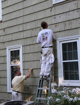 House prepared for paint