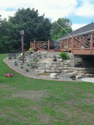 After photo of area where retaining wall was and as grass is coming in